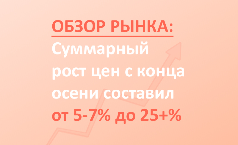 Обзор рынка: цены с ноября 2020г увеличились на 5-25% Обзор рынка: цены с ноября 2020г увеличились на 5-25%