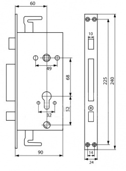 Корпус замка 2524-1р Master-Lock Корпус замка 2524-1р Master-Lock