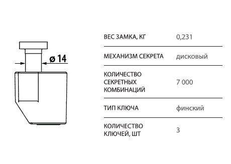 Замок навесной ВС2-14А г.Чебоксары
