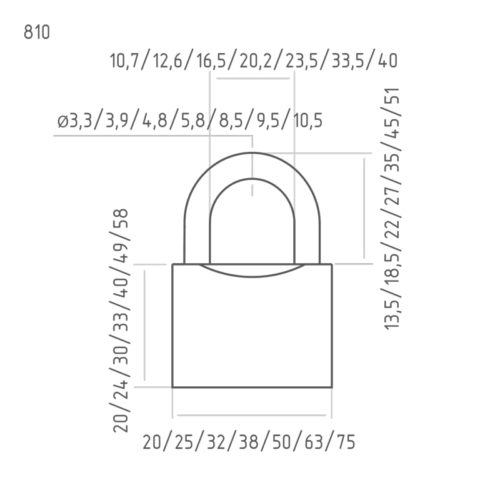 Н-М  Замок навесной ЗН-810-50 мм (3 кл.)