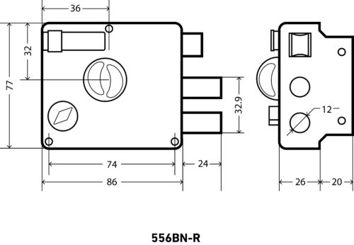 Аллюр  Замок накладной 556 BN-R
