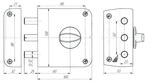 Аллюр  Замок накладной ЗН 1-2-3 (+) (аналог ЗН1-3-2 Форт + г.Петрозаводск)