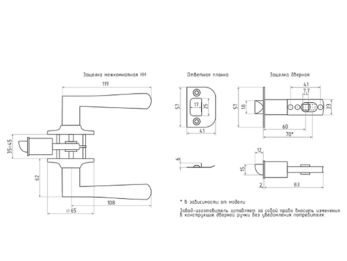 ISPARUS Защелка НН-01 (матовый никель) (ключ/фикс.) ISPARUS Защелка НН-01 (матовый никель) (ключ/фикс.)