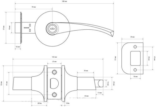 Стандарт  Защёлка 8510 BK AC медь (фиксатор)