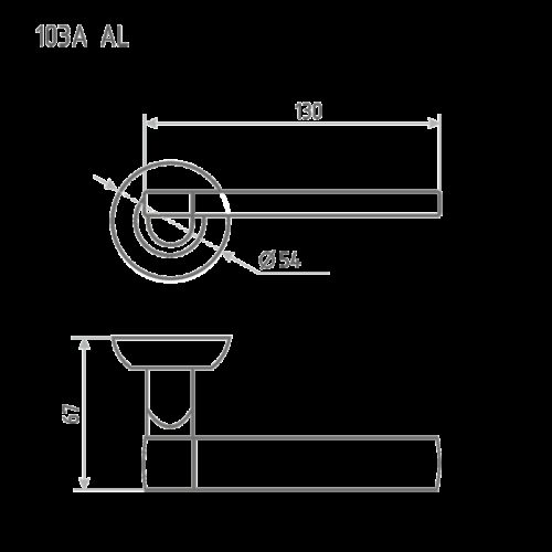 Н-М  Ручка дверная 103A AL (графит)