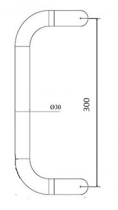 Ручка офисная скоба R=300 мм d=30 (8017) (коричневая)