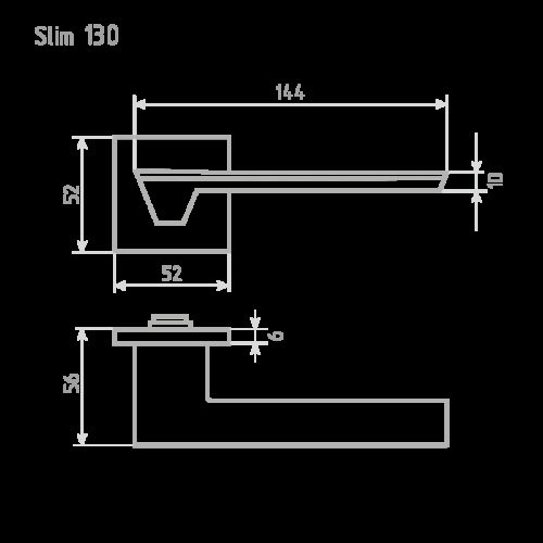 Н-М  Ручка дверная Slim 130К (белый)