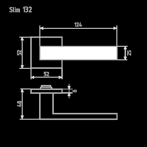 Н-М  Ручка дверная Slim 132К (белый)