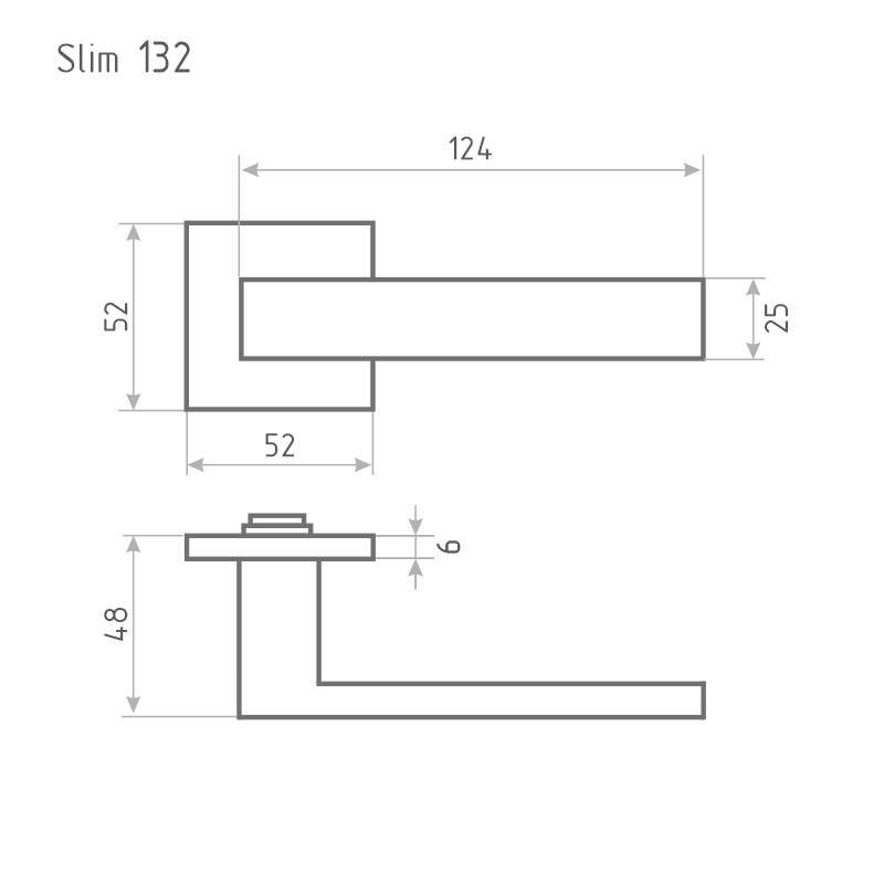 Н-М Ручка дверная Slim 132К (графит) Н-М Ручка дверная Slim 132К (графит)