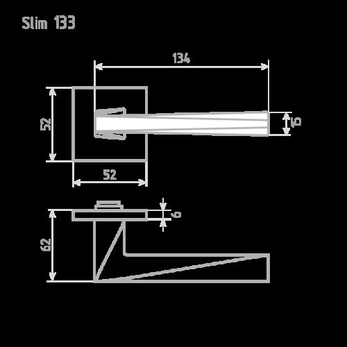 Н-М  Ручка дверная Slim 133К (хром)