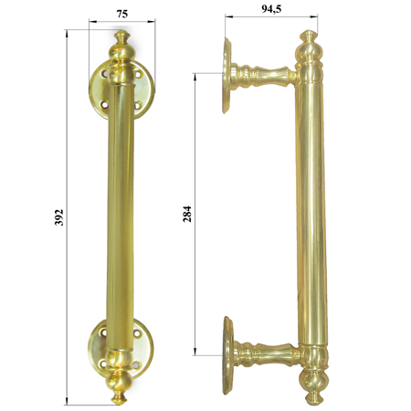Ручка парадная ПЛ-1 (391х75х105) Ручка парадная ПЛ-1 (391х75х105)