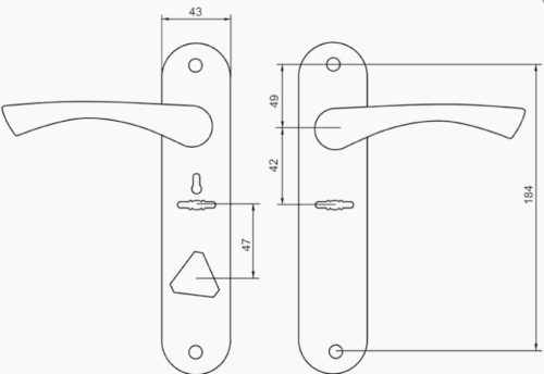 Комплект ручек-1 для 9-6 КЛ 70140 (золото) (левая) г.Рязань (42м/о)
