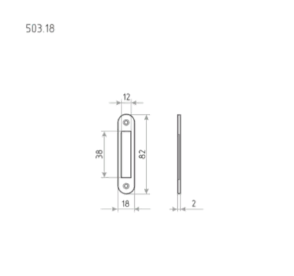 Н-М Ответная планка 503.18 (хром) (82мм) Н-М Ответная планка 503.18 (хром) (82мм)