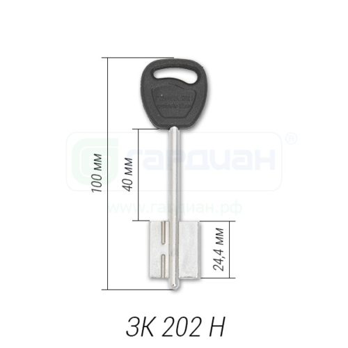 Заготовка ключа ЗК 202 Н (к замкам 20-й серии, кроткий) Гардиан