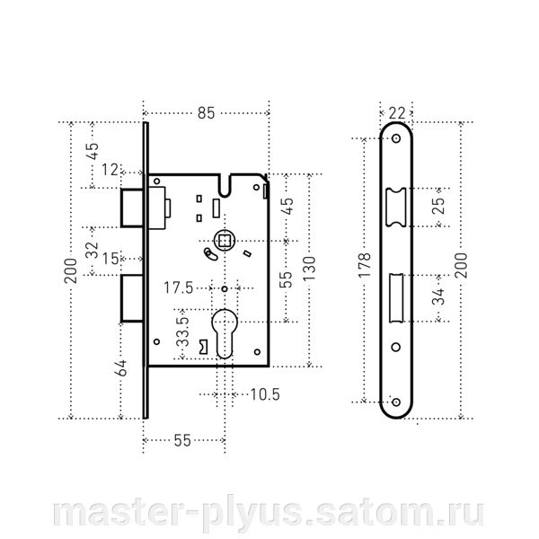 Аллюр Замок врезной ЗВ 4-132 CP (хром) Аллюр Замок врезной ЗВ 4-132 CP (хром)