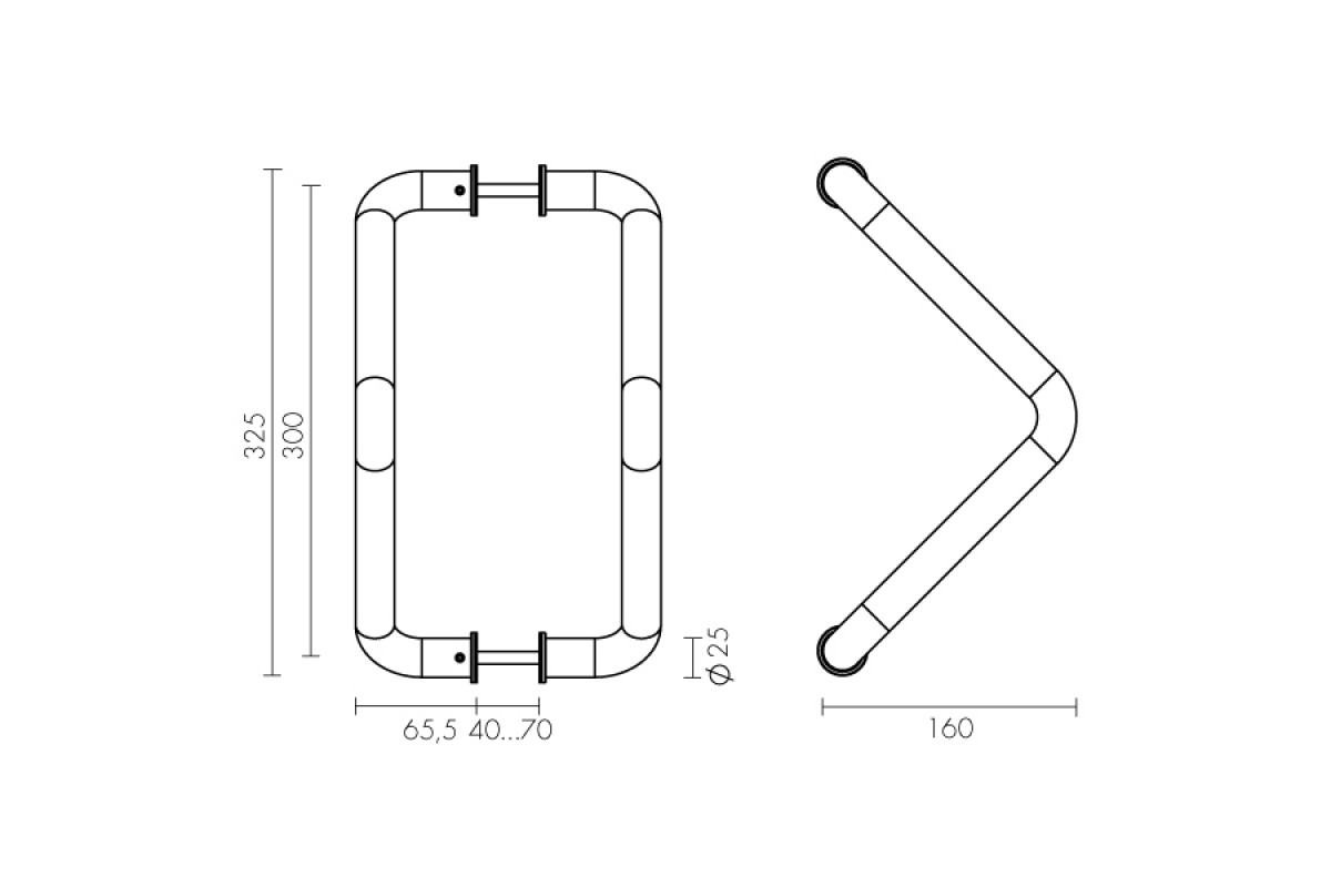 Ручка-скоба РН-2203/25/300/INOX/М8*140 Ручка-скоба РН-2203/25/300/INOX/М8*140