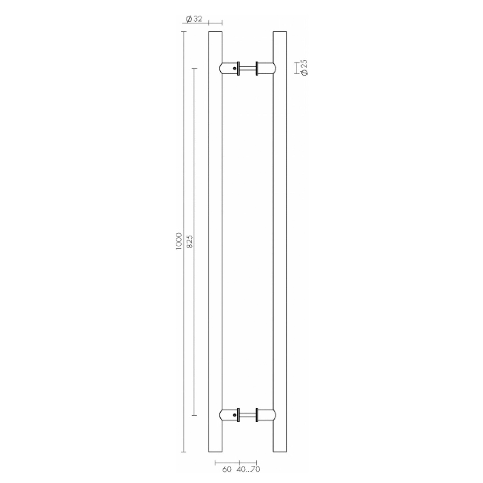 Ручка-скоба РН-2200/32/825/1000/INOX/М8*140 Ручка-скоба РН-2200/32/825/1000/INOX/М8*140