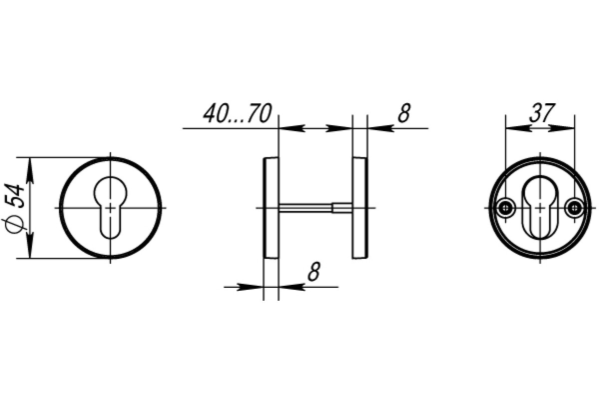 Накладка круглая под цилиндр INOX (2 шт.) (нержавеющая сталь) Накладка круглая под цилиндр INOX (2 шт.) (нержавеющая сталь)