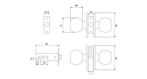 Защелка Arsenal 607AC (медь) BK (фиксатор)