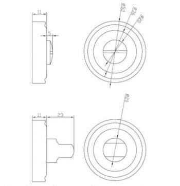 Завёртка для стальных дверей RL PC 8*8 (хром)