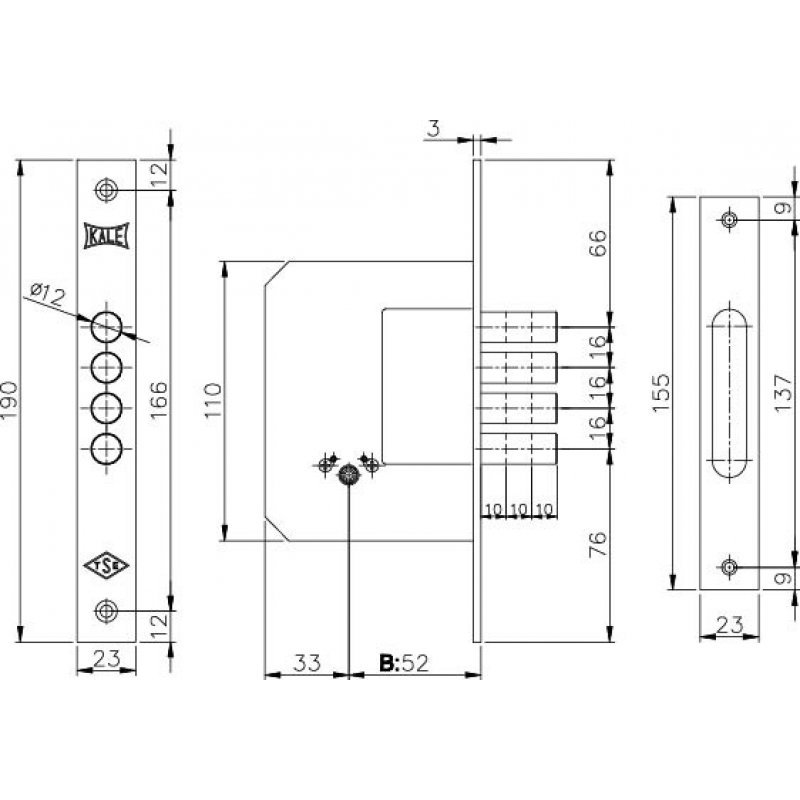 Kale Замок врезной 189-4MF-BS52-BP-5KEY-(SP,Ros) (крест.ключ) STB 189F0000047 Kale Замок врезной 189-4MF-BS52-BP-5KEY-(SP,Ros) (крест.ключ) STB 189F0000047