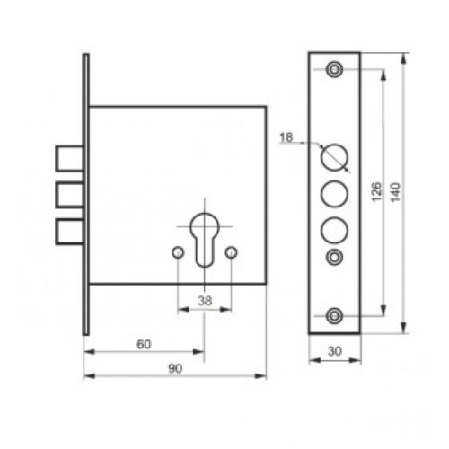 Корпус замка 3014Ц-3р (верхний К В 3)  Master-Lock