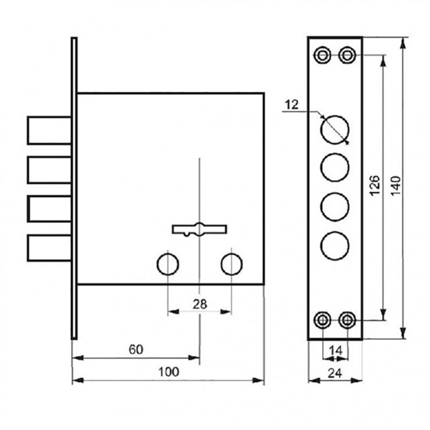 Замок врезной 2514С-4р Master-Lock Замок врезной 2514С-4р Master-Lock