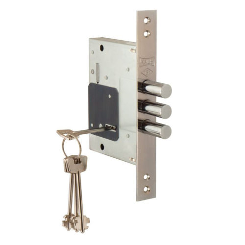 Kale  Замок врезной 257L-BS60-CP-4KEY-(w/oSP,w/oRos) (сувальдный) STB 257L0000040