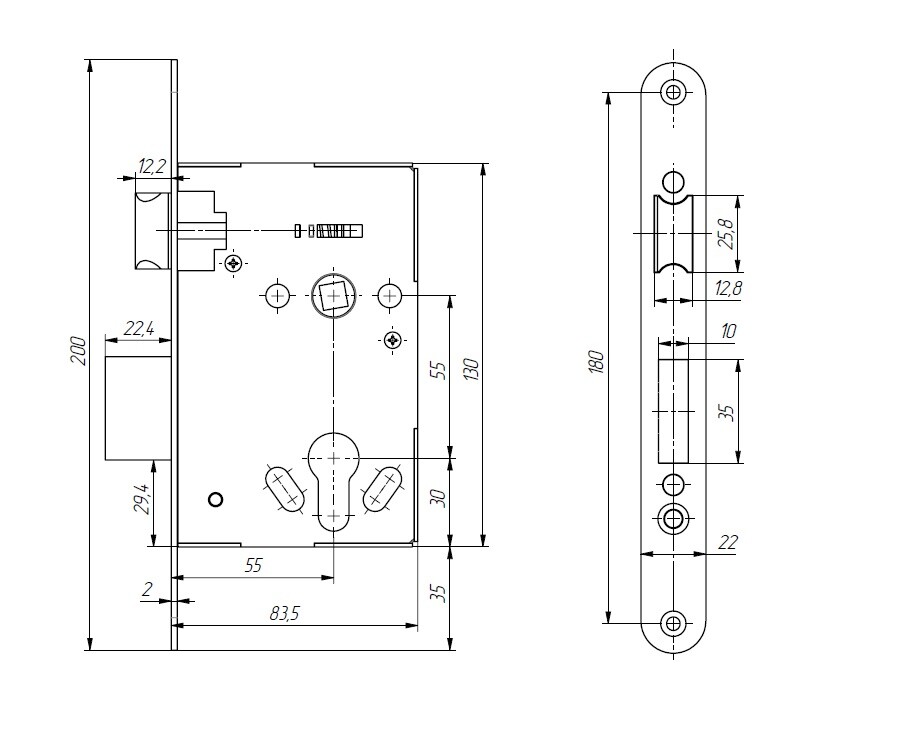 Замок врезной Абсолют ЗВ4.011 (корпус) г.Димитровград Замок врезной Абсолют ЗВ4.011 (корпус) г.Димитровград