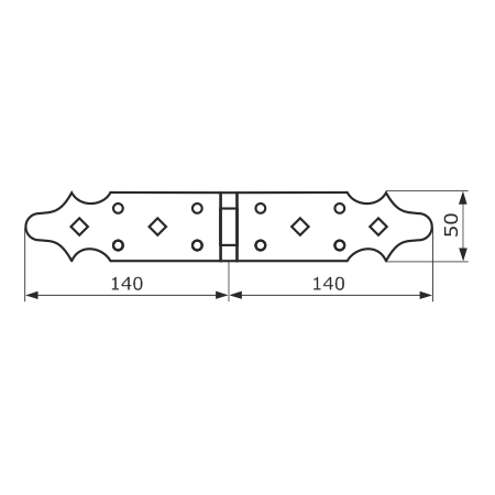 Петля фигурная 140х140 (чёрная)