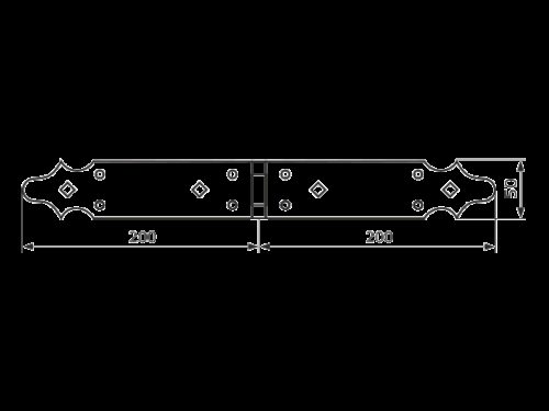 Петля фигурная 200х200 (чёрная)