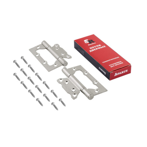 ISPARUS Петля без врезки 800-4  FHP (матовый хром) 100х74х2,5