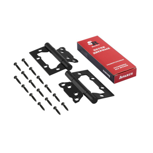 ISPARUS Петля без врезки 800-4  FHP (чёрный) 100х74х2,5