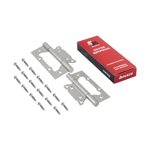 ISPARUS Петля без врезки 800-5  FHP (матовый никель) (125х74х2,6)