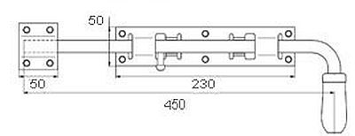 Засов гаражный ЗГ-450 (чёрный)