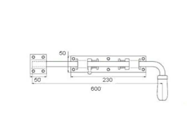 Засов гаражный ЗГ-600 (чёрный) Засов гаражный ЗГ-600 (чёрный)
