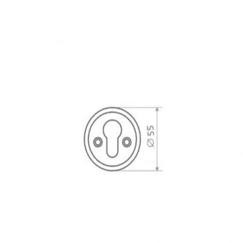612 Ключевина под цилиндр 55 мм (латунь матовая)