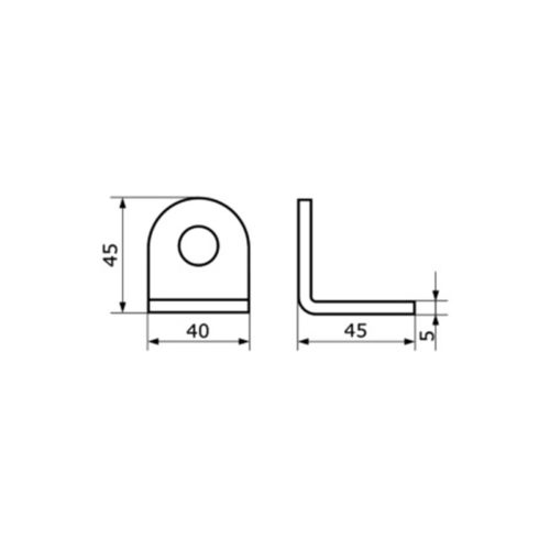 Проушина усиленная 45х45х40 угловая (толщ. 5 мм) (черный)
