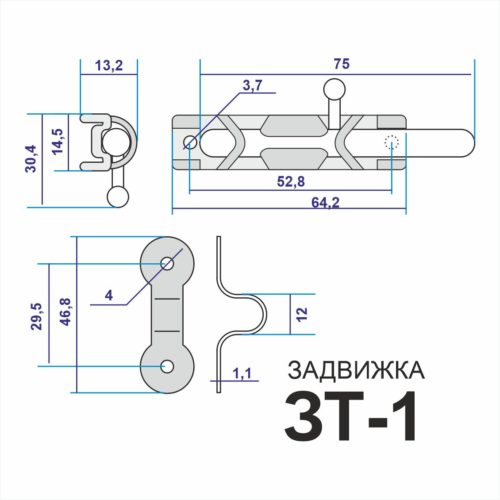 Шпингалет ЗТ-1 (цинк)