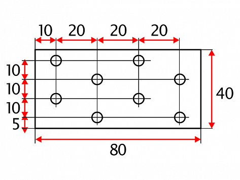 Пластина крепёжная 80*40 (цинк)