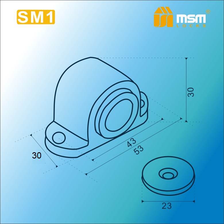 Упор дверной магнитный напольный МСМ SM1 CP Упор дверной магнитный напольный МСМ SM1 CP