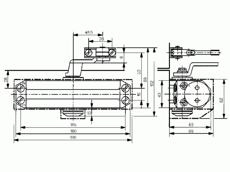 Доводчик DORMA TS77-3EN(70 кг) коричневый Доводчик DORMA TS77-3EN(70 кг) коричневый