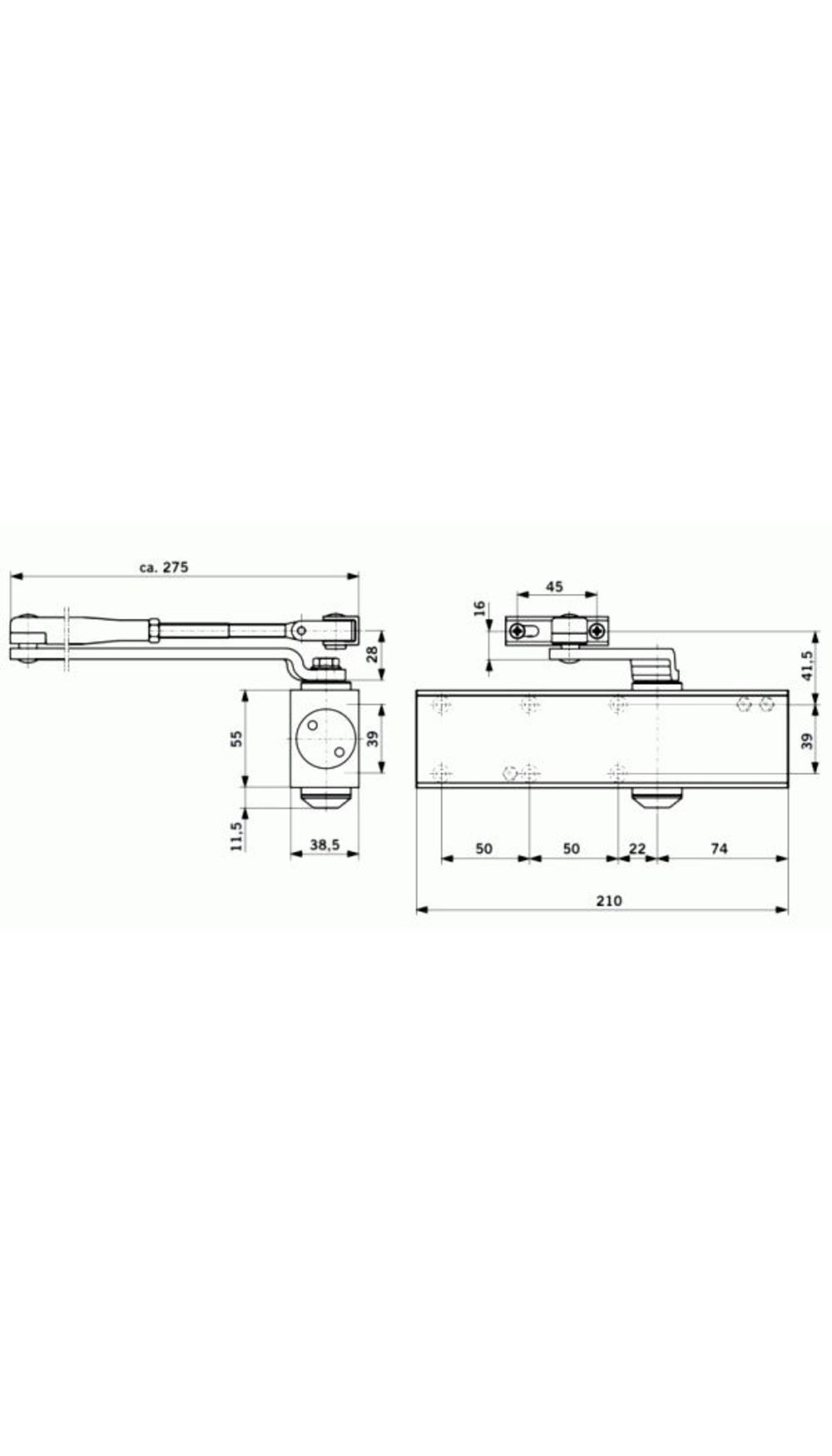Доводчик DORMA TS Profil EN 2/3/4/5 ВС (до 150 кг) (коричневый) Доводчик DORMA TS Profil EN 2/3/4/5 ВС (до 150 кг) (коричневый)