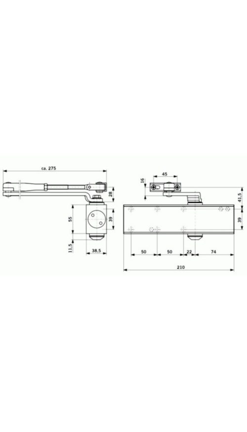 Доводчик  DORMA  TS Profil EN 2/3/4/5 ВСА (до 150 кг) (серебро)