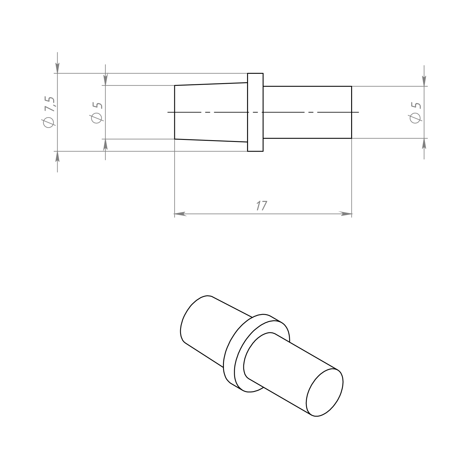 Полкодержатель d 5.0 (цинк) Полкодержатель d 5.0 (цинк)
