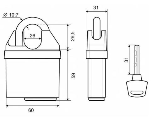 PALLADIUM Замок навесной 902F-60
