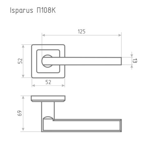 ISPARUS  Ручка дверная П108K (матовый никель)