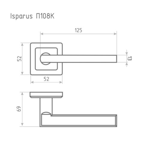 ISPARUS  Ручка дверная П108K (чёрный)
