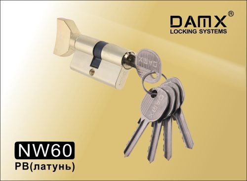 DAMX Цилиндр прос. ключ-вертушка NW 60 mm PB