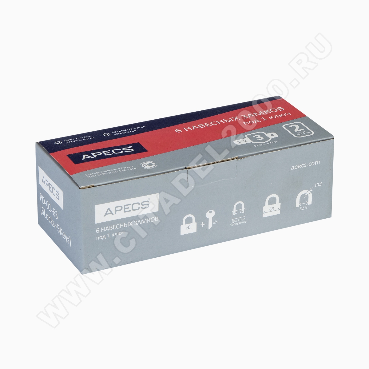 Замок навесной PD-01-63 (6 LOCKS+5 KEYS) Апекс Замок навесной PD-01-63 (6 LOCKS+5 KEYS) Апекс
